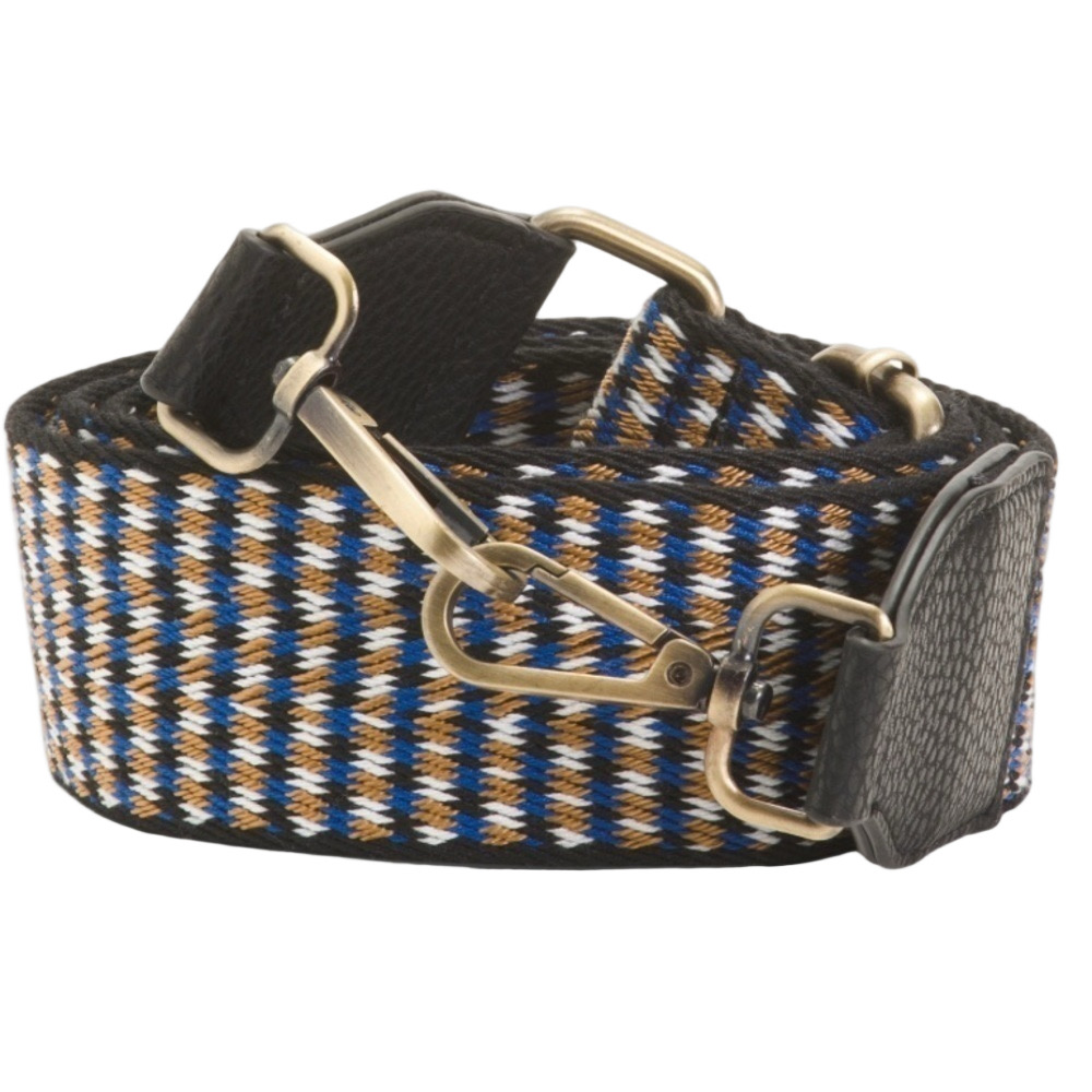 Shiraleah New Faux Leather Interchangeable Bag Purse Guitar Strap Blue Tan Black